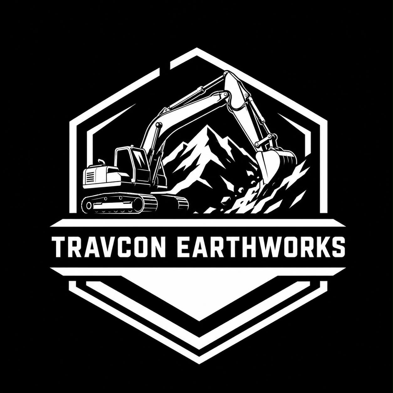 Travcon Earthworks excavator logo